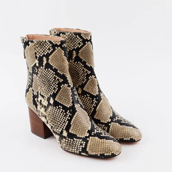 New J.CREW Size 8.5 Sadie Boots in Snake-Embossed Leather - Picture 2 of 7